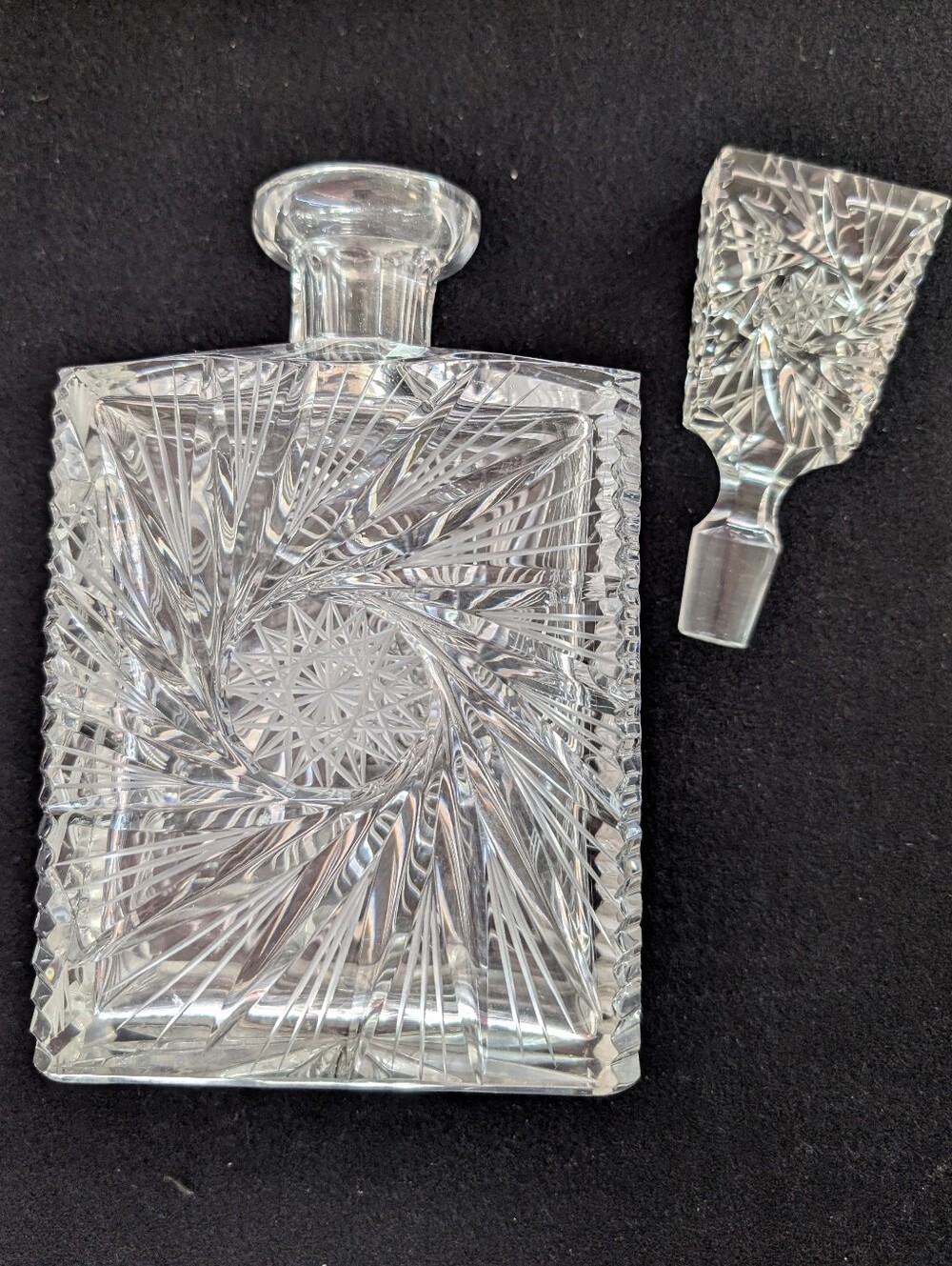 Vintage Hand-cut Crystal Whiskey Decanter Heavy 1960's
